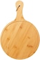 Household Wooden Round Flat Fruit Pizza Serving Board Tray Plate with Handle(Brown, 30 CMS)