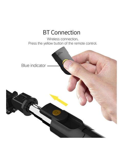 Generic K07 Integrated TriPod Bt 4.0 Wireless Selfie Stick For Smart Phone, Black