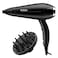 BaByliss Hair Dryer with Concentrator Nozzle D572SDE, Black, 2200 W