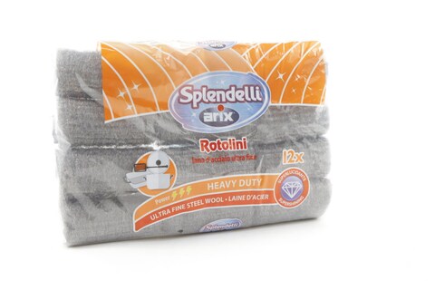 ARIX SPLENDELLI  ULTRA FINE STEEL WOOL ROLLS CLEANING STAAINLESS STEEL POTS ARIX SPLENDELLI