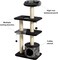 Midwest Homes For Pets Cat Tree, Tower Cat Furniture, 5-Tier Cat Tree With Sisal Wrapped Support Scratching Posts &amp; High Cat Look-Out Perch, Black/White Pattern, Large Cat Tree