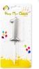 Party Time Silver Number 1 Birthday Candle Kids Adult Birthday Cake Decoration - Number Candle For Anniversary, Valentines Birthday Candle Cake Topper