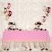 Plastic Dot Tablecloth for Rectangle Table 54" x 72" Disposable Table Cover for Bridal Shower Wedding Birthday Party Decorations (Pink and Gold)
