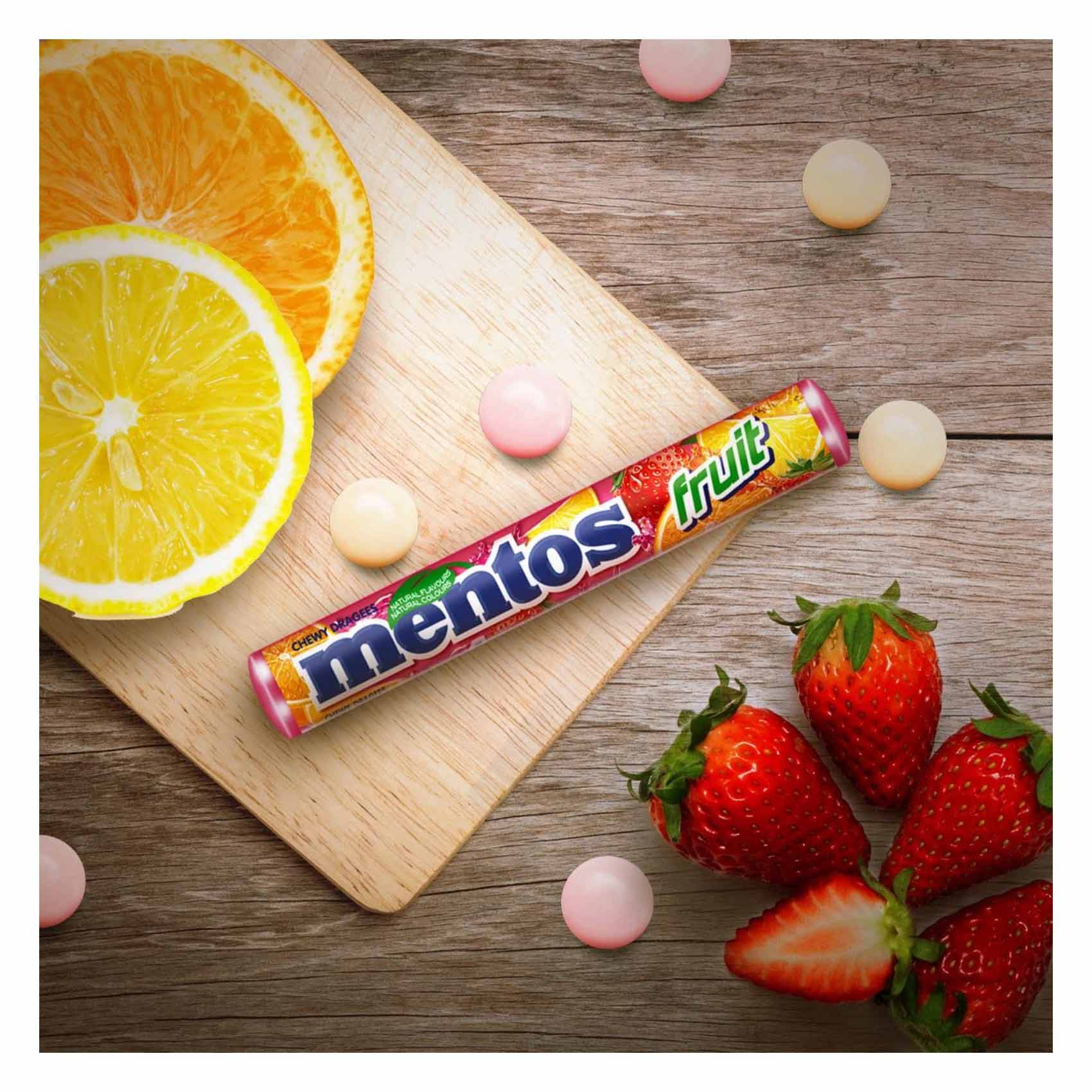 Mentos Chewy Candy Fruit Flavor 29 Gram product thumbnail 2