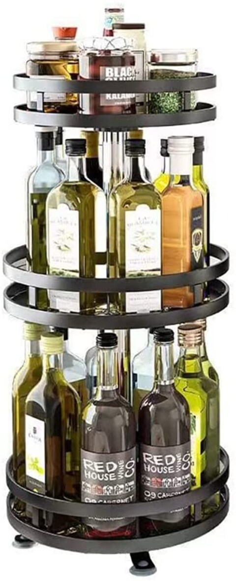 Buy Jjone 3 Tier Spice Rack Steel Spice Rack Organizer Rotatable Kitchen Countertop Shelf Organizer Rack Stand A 3Layer Online Carrefour UAE