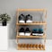 Royalford 4-Layer Bamboo Shoe Rack, Rf10413, 100% Natural Bamboo, Eco-Friendly, Collapsible Design, Easy To Store &amp; Carry, Multifunctional Shoe Shelf, Free Standing Shoe Organizer