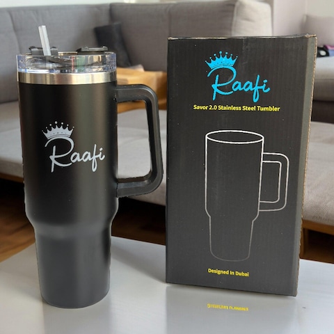 Raafi Savor 2.0 Tumbler 40oz With Handle Travel Mug Straw Covers Cup With Lid Insulated Quencher Stainless Steel Water Iced Tea Coffee Mug