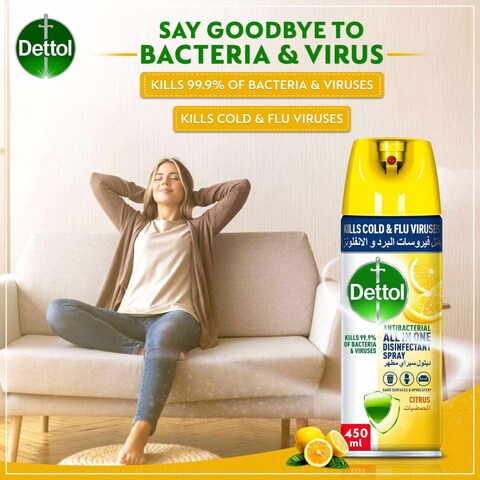 Dettol Citrus Antibacterial All in One Disinfectant Spray, 450ml