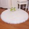Generic White Fuax Fur Rugs Carpets Soft Artificial Sheepskin Faux Fleece Chair Cover Seat Pad Soft Fluffy Shaggy Area Rugs For Living Room Sheepskin Style Rug (White, 45 X 45cm)