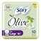 Sofy Slim Olive Oil Moisturizer 10 Sanitary Pads Large White