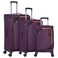 Eminent Expandable Trolley Luggage Set of 3 Bag Soft Suitcase for Unisex Travel Polyester Shell Lightweight with TSA lock Double Spinner Wheels E765SZ Purple