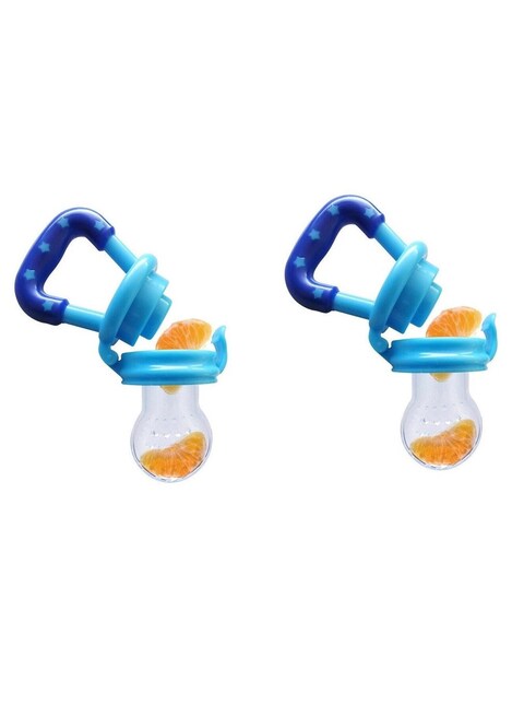 2pcs Baby Fruit Food Feeder Teething Pacifier for Teething Baby Infant Toy Nipple Pouches Nibbler for Toddlers &amp; Kids Pacifier Blue