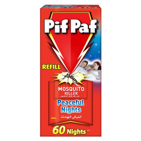 Buy Pif Paf Peaceful Nights Liquid Mosquito Killer Refill 45ml in UAE