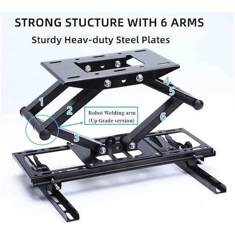 Full Motion TV Wall Mount Fits Most 40-80 inch TVs, Swivel and Tilt TV Bracket with Double Hinged Arms, TV Mount