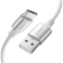 سلك شاحن يوجرين نايلون مظفر USB إلى USB-C بطول 1 م - أبيض