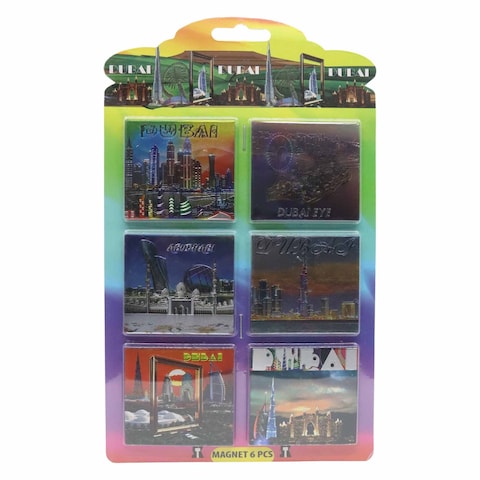 3D Souvenir Fridge Magnet Multicolour 6 PCS