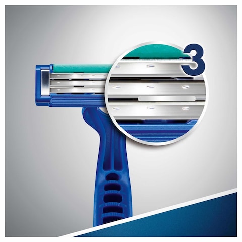 Gillette Blue Simple3 Men&#39;s Disposable 8 Razors