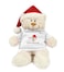 كارافان -دبدوب عيد الميلاد الناعم الفائق مع طبعة عيد الميلاد الأولى على هودي أبيض عصري وقبعة سانتا لطيفة. الحجم: 38 سم. مثالية لإهداء الكريسماس ، للأولاد ، والبنات ، والاحتفالات العائلية والسيل