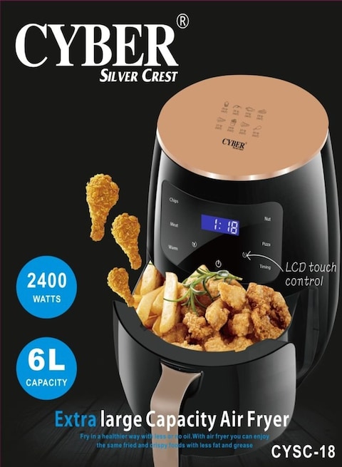 Cyber Silver Crest Multifunctional Digital Touch Air Fryer