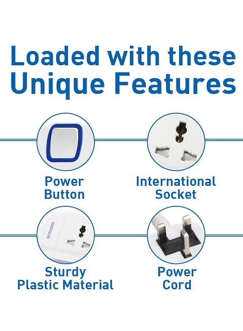 Sonashi 5 Way Extension Socket White SES-1005