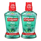 Buy Colgate Plax Fresh Mint Green Mouthwash 500ml Pack of 2 in UAE