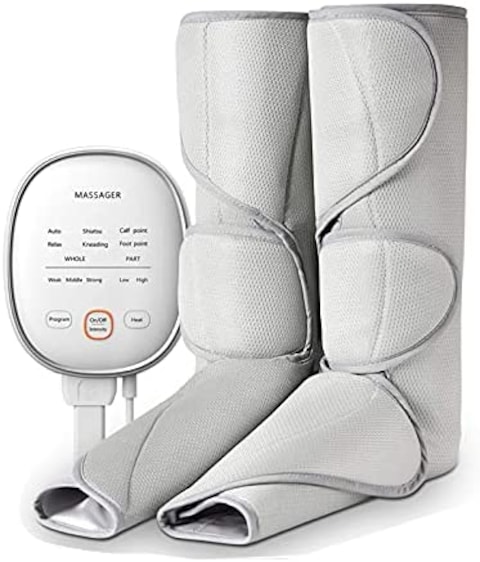 Hiciti Leg Massager With Heat Air Compression Massage For Foot &amp; Calf Helpful For Circulation And Muscles Relaxation, Massage For Calves Legs Ankles And Feet 3 Intensities 6 Modes