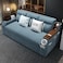 Extendable 2 in 1 Sofa Bed with Side Pockets,  Bottom and Side Storage, USB Ports, Bluetooth and Speaker Size 180 cm Outside color Blue