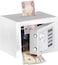 Mini Cash Deposit Drop Slot Safe Box with Key and Pin Code Lock (23x17x17cm) White