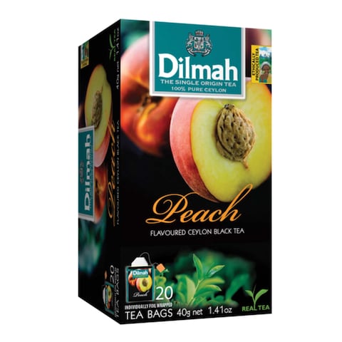 Dilmah Peach Flavoured Ceylon Black Tea - 20 Tea Bags