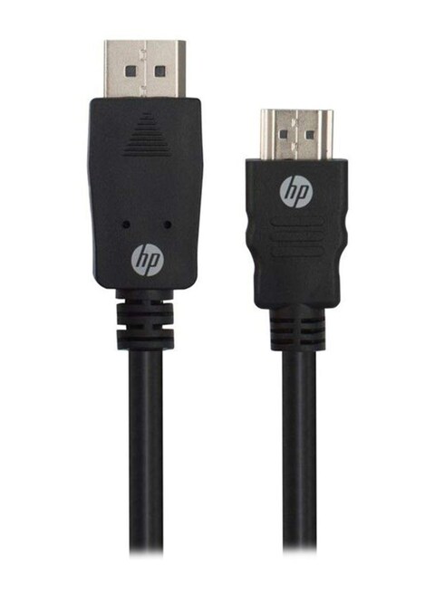 HP Display Port To HDMI Cable Black Silver