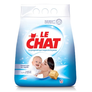Le Chat Sensitive Low foam Powder Laundry Detergent 900GR  for Sensitive Skin