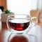 LIYING Double Wall Glass Teapot Set Combined With  Teapot 1 x 600ml ,1 Candle Warmer , Coffee and Tea cup [6 x 60ml], Heat-resistant Stovetop Dishwasher Safe Teapot with Removable Filter ,Blooming and