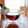 LIYING Double Wall Glass Teapot Set Combined With  Teapot 1 x 600ml ,1 Candle Warmer , Coffee and Tea cup [6 x 60ml], Heat-resistant Stovetop Dishwasher Safe Teapot with Removable Filter ,Blooming and