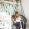 Hammock Chair, Hanging Swing Seat for Indoor &amp; Outdoor, Round Hammock Mesh Chair Black Color