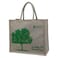 Printed Natural Jute and Cotton Shopping Bag