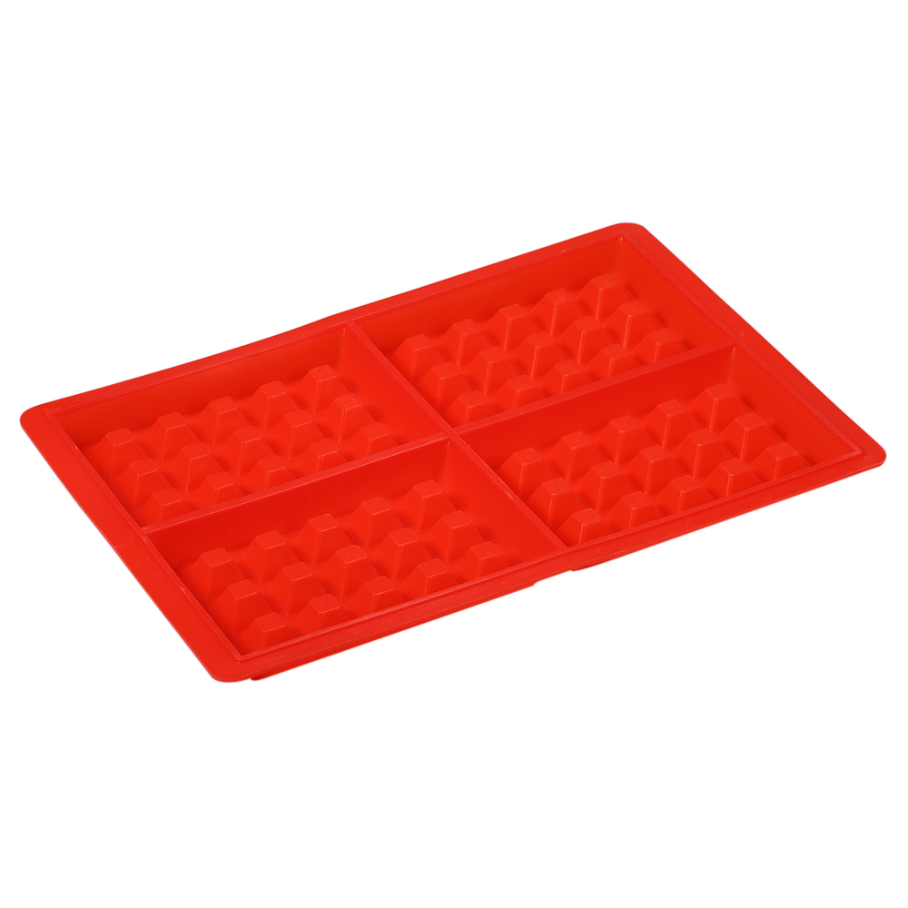 Decdeal - Grid Cake Silicone Mould Silicone Model Cake Mold Pudding Jelly Chocolate Mould Mold Tray Baking Tool Round + Rectangle