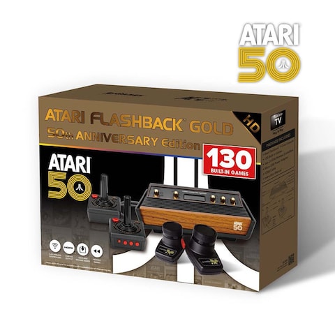 Atari Flashback Gold 50th Anniversary Edition Console With 130 Built-In Games Black