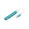 Promate USB-C Hub, 4-in-1 Type-C Sync/Charge Adapter with USB-A Adapter, 5Gbps USB 3.0 Port, 480Mbps USB 2.0 Ports and Compact Aluminum Design for MacBook Pro, Samsung Chromebook Plus, LiteHub-4 Blue