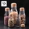 1CHASE Borosilicate Storage Jar With Cork Lid-Cork Stopper Storage Glass bottle 600ml (Pack Of 3)