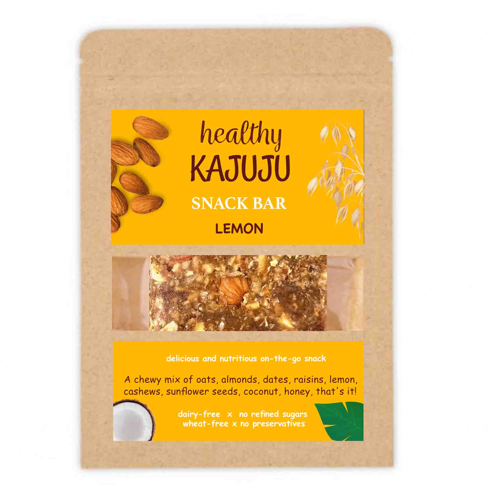 Healthy Kajuju Lemon Snack Bar 65g