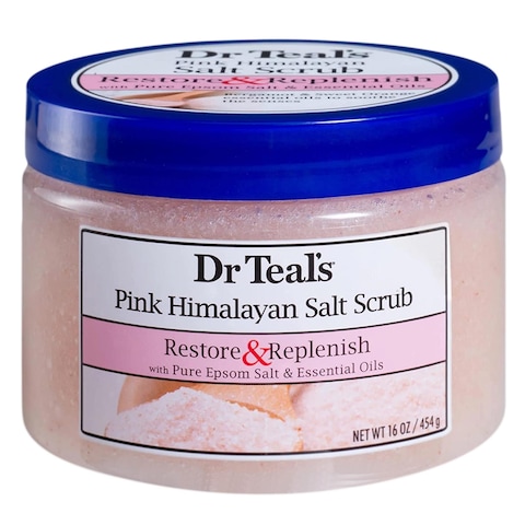 Dr. Teal&#39;s Body Scrub Restore And Replenish With Pure Epsom Salt And Essential Oils And Pink Himalayan Sea Salt 454g