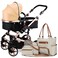 Teknum 3 in 1 Pram Stroller and Diaper Bag Bundle - Khaki