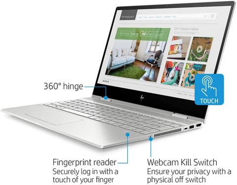 HP Envy X360 2-In-1 Touchscreen Laptop 15.6 IPS FHD, Core i5-10210U up to 4.20 GHz, 8GB RAM, 256GB SSD, Wi-Fi 6, FP Reader, USB-C-DP HDMI 2.0, Backlit KB, Webcam Mytrix HDMI Cable, Windows 10