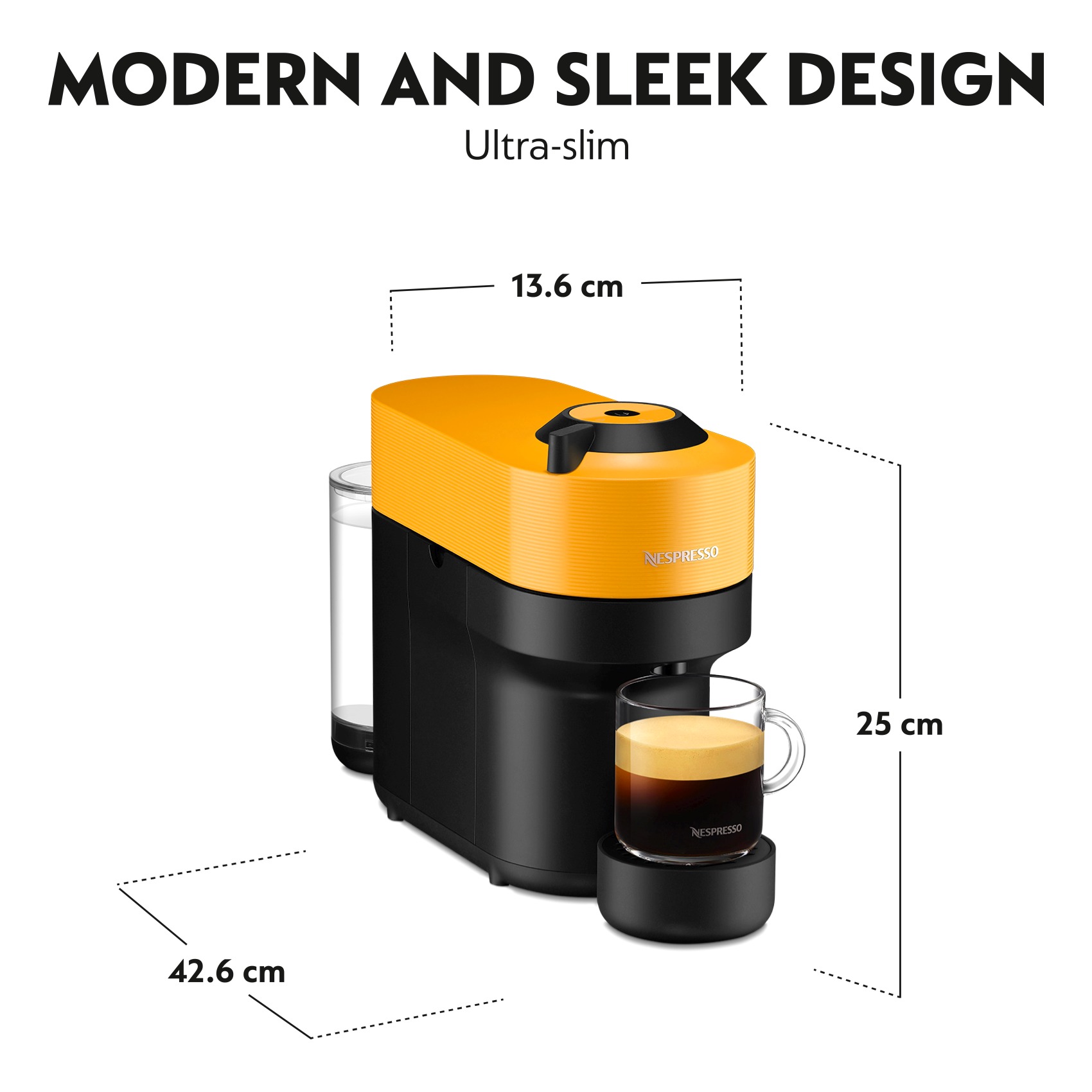 Nespresso Vertuo Pop Coffee Maker Mango Yellow