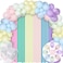 Party Time Pastel Balloon Garland Kit Macaron Balloons Garland Arch for Unicorn Themed Party, Including 105 Pieces Candy Pastel Balloons, 6 Pieces Pastel Crepe Paper Streamers for Pastel Birthday Deco