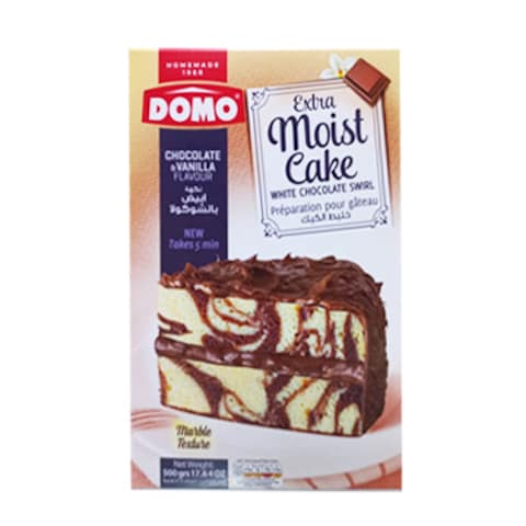 Domo Cake Mix Extra Moist Swirl White Chocolate 500GR