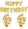Party Time 33-Pieces Golden Happy Birthday Foil Balloon Banner, Gold Confetti Balloons and Metallic Latex Balloons Set For Birthday Party Decoration