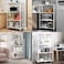 4 Tier Foldable Storage Shelf Unit with Wheel, Heavy Duty Storage Shelving Unit for Kitchen, Garage and Laundry Bathroom(white)