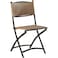 كرسي راتان بهيكل معدني قابل للطي - بني