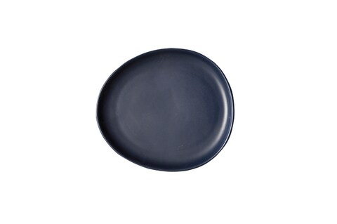 SHALLOW 18CM DESSERT PLATE -MATT DARK BLUE  (CHP-367-BLU)